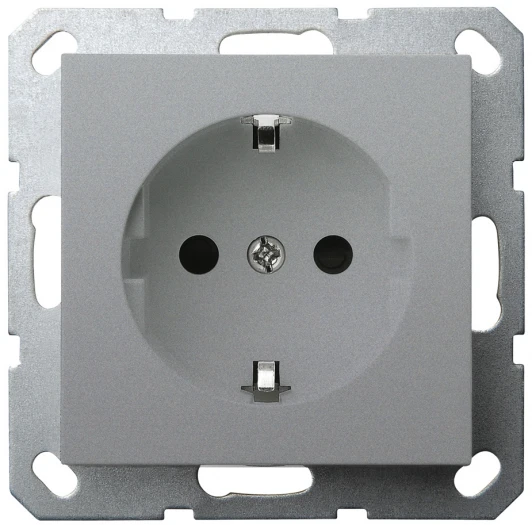 G5501S Розетка со шторками (алюминий) Jasmart G-Classic G5501S