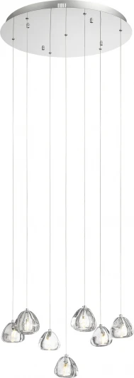 SL6017.101.07 Подвесной светильник ST Luce Waterfall SL6017.101.07 Хром/Прозрачный с пузырьками воздуха LED 7*3W (220V, на проводе)