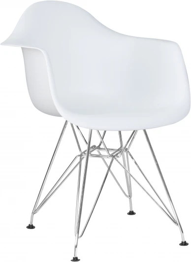 620BPP-LMZL DAW CHROME, цвет сиденья белый, цвет основания хромированная сталь Стул обеденный DAW CHROME (ножки хром, цвет сиденья белый)