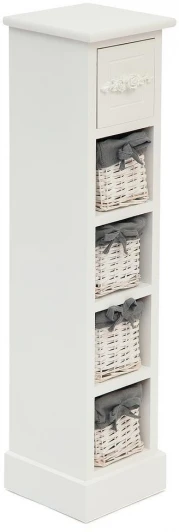 10966 Тумба с 4 корзинами и ящиком Secret De Maison FLORAL 5 ( mod. HX16-002NS ) butter white (слоновая кость) (дерево павловния, мдф)