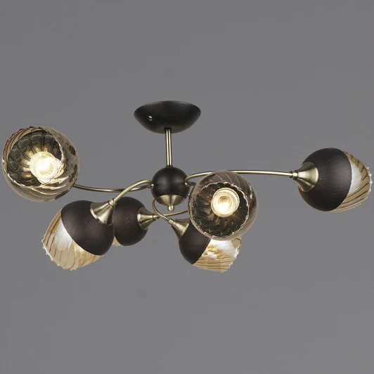 04250-0.3-06 BK+AB Потолочная люстра на штанге Reluce 04250-0.3-06 BK+AB (220V)