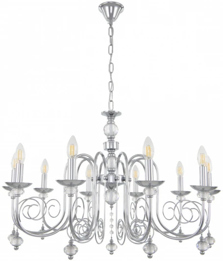 346109/10 CR Подвесная люстра Arte Milano AM346109 346109/10 CR (220V, подвески, на цепи, подсвечник, свеча)