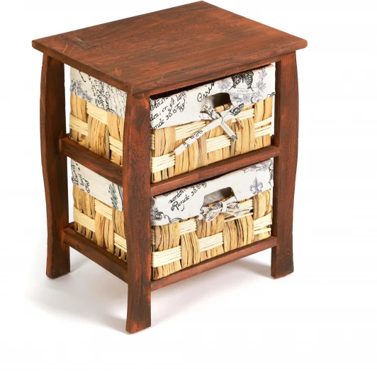 14159 Тумба с 2 ящиками Secret De Maison BEL 2 ( mod. PE-10 ) Brown (коричневый) ткань №HX21 (дерево павловния, мдф)