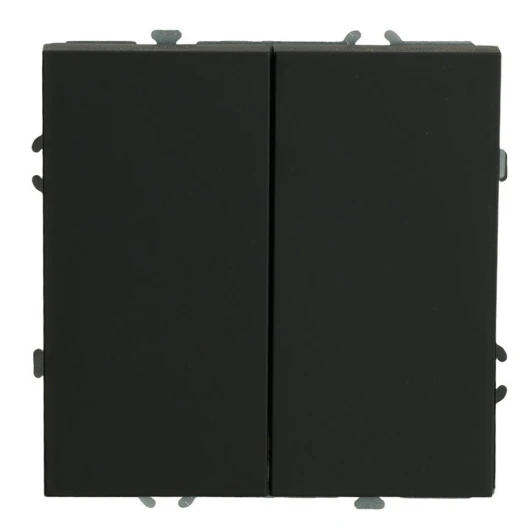 50167 Переключатель двухклавишный перекрестный (черный уголь, soft touch) Stekker Эмили 50167