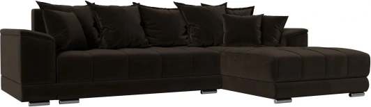 121115 Диван угловой НордСтар правый угол (Коричневый/Микровельвет) Лига Диванов арт.121115