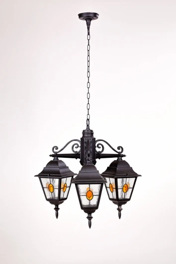 79970МlgY/3 Bl Уличный светильник подвесной Oasis Light QUADRO M lead GLASS 79970МlgY/3 Bl (220V, на цепи, IP44)