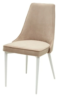 461MC03822 Стул NEPAL-P БЕЖЕВЫЙ #5, велюр/ белый каркас M-City 461MC03822