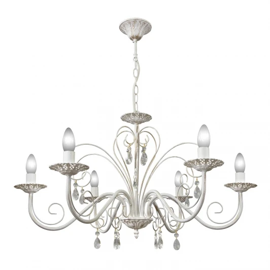 S9056-6 Люстра подвесная Day&Night, 6 ламп, белый с золотом и прозрачным