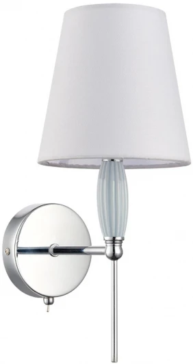 8279/1W Бра с выключателем Lumion Karmen 8279/1W хром/серый, металл/керамика/текстиль Е14 1*40W 220V