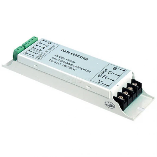 DL-18258/RGB Repeater Усилитель RGB сигнала контроллера для светодиодной ленты Donolux, 15A, in DC12/24V, out DC180/360W