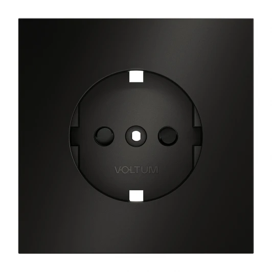 VLSM000712 Накладка для розетки с заземлением и защитными шторками (антрацит) Voltum S70 Metal VLSM000712