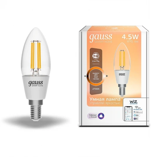 1230112 Умная лампочка светодиодная филаментная Gauss Smart Home 1230112