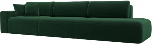 121359L Диван прямой Лига-036 НПБ Модерн Лонг подлокотник слева (Зеленый/Велюр) Лига Диванов арт.121359L