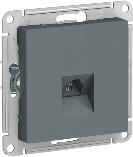 ATN000781 Телефонная розетка встраиваемая RJ-11 (грифель) Systeme Electric AtlasDesign ATN000781