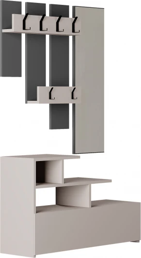 LEV00779 Обувница с вешалкой для одежды VESTY HALL STAND (Дерево/Бежевый) LEVE