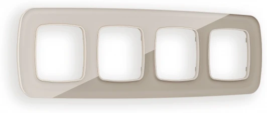 OF350604 Рамка Ambrella Volt OMEGA Radian (Серо-бежевый Стекло закаленное натуральное) 4-ая OF350604