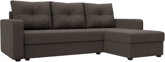 125986 Диван угловой Ливерпуль Лайт правый угол (Коричневый/Рогожка) Лига Диванов арт.125986