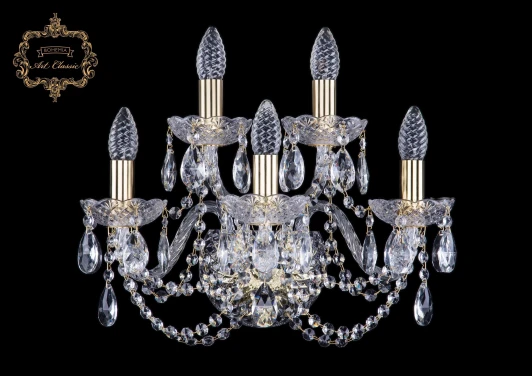 10.11.3+2.165.Gd.Sp Бра Art Classic 10.11 10.11.3+2.165.Gd.Sp (220V, хрусталь, подвески, подсвечник, свеча)