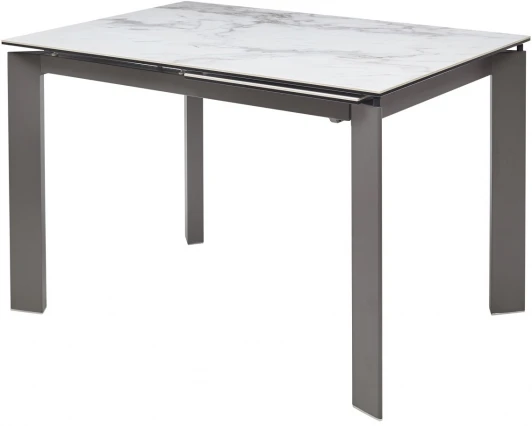 DECDF5052THGVOLWHTGREY1 Стол CORNER 120 VOLAKAS WHITE Белый мрамор глянцевый, керамика/ GREY1