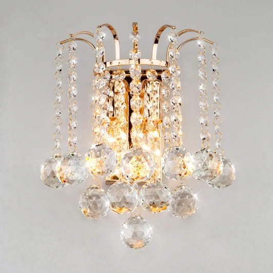 3299/2 золото Настенный светильник Eurosvet 3299 3299/2 золото / прозрачный хрусталь