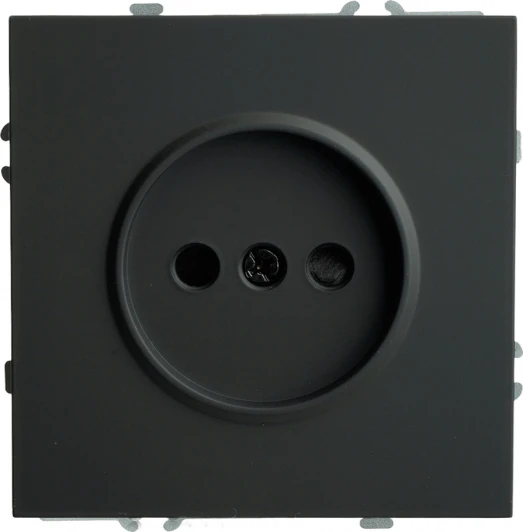 49850 Розетка без заземления со шторками (черный) Stekker Эмили 49850