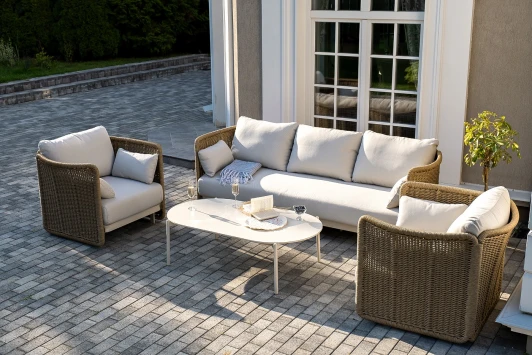 AS3C2T-4-SET "Аликанте" лаунж-зона из искусственного ротанга, цвет соломенный 4SIS арт.УТ-00007466