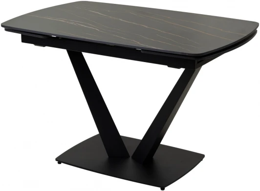 614M04388 Стол ALATRI 120 MATT GOLDEN BLACK SINTERED STONE / BLACK