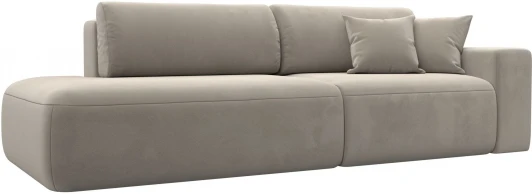 121330 Диван прямой Лига-036 НПБ Модерн подлокотник справа (Бежевый/Микровельвет) Лига Диванов арт.121330