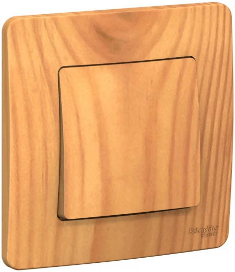 BLNVS010105 Выключатель встраиваемый одноклавишный (ясень) Systeme Electric Blanca BLNVS010105