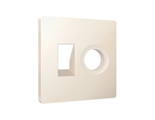 AP3325 Лицевая панель для Ethernet RJ-45/телефонной RJ-11 и ТВ-розетки (бежевый матовый) Ambrella Volt QUANT AP3325