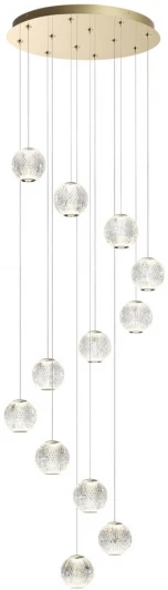 5008/56L Подвесная люстра каскадная Odeon Light Crystal 5008/56L золотой/металл/акрил LED 56W 4000K 4651лм (220V, на проводе)