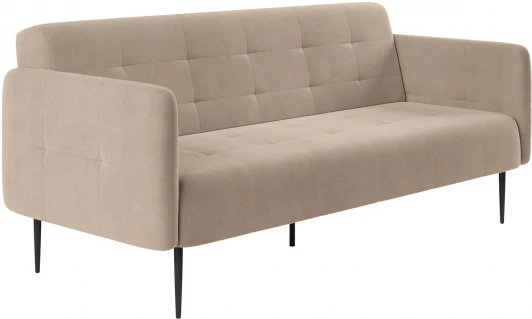 0000004041000000036181 Monaco диван-кровать прямой с подлокотниками, трехместный, бархат бежевый 5 Top Concept арт.13007