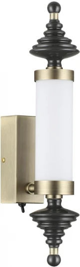 5404/11WL Настенный светильник Odeon Light Ula 5404/11WL бронзов.брашированн./черный/стекло/керамика LED 11W 3000K (220V, выключатель, круглые)