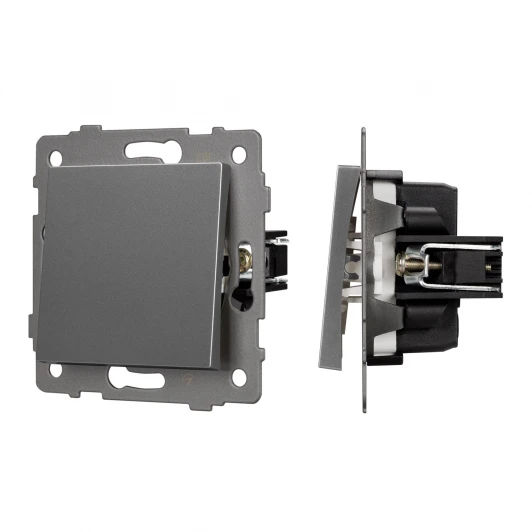 049873 Механизм выключателя одноклавишный проходной SWT-MKP1-PL-GR-V (250V, 10A) (Arlight) 049873