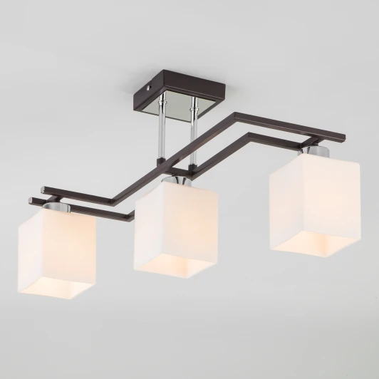 70018/3 хром / венге Потолочная люстра Eurosvet 70018 70018/3 хром/венге