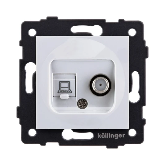 REA-022WH Розетка двойная спутниковая SAT + RJ45 белый Kollinger REA-022WH для Aspekt, Eleganz, Reflex