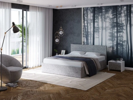 1939290 PROxSON Кровать Vector Plus (Ткань: Жаккард Tesla Графит) 180x200