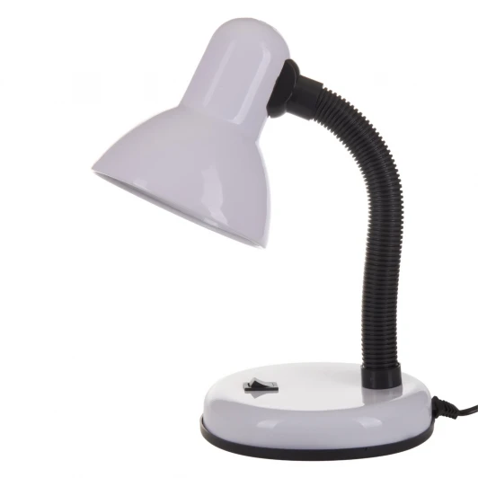 TLI-204 White. E27 Интерьерная настольная лампа для школьника Uniel TLI-204 White. E27 (220V, выключатель)