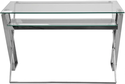 GY-17910 Стол письменный стекло прозр/хром 120*60*78см Garda Decor арт.GY-17910