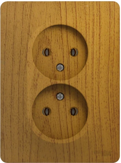 GSL000520 Розетка встраиваемая двойная без заземления (дуб) Systeme Electric Glossa GSL000520