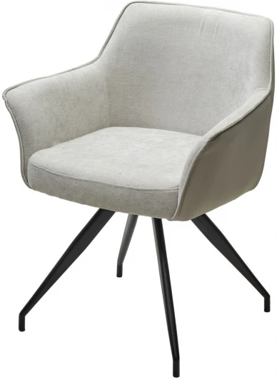 622M05494 Стул PISTIL поворотный 180 град., ткань DAVIS CITY-03 светло-беж / PU-03 светло-беж/ черный, ®DISAUR