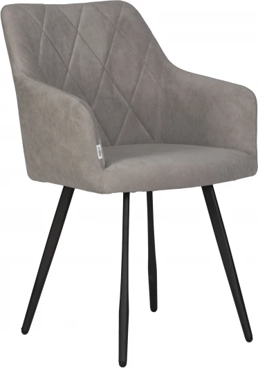 13-03 DOBRIN ROBY, цвет сиденья Catania Smoke велюр, цвет основания черный муар Стул обеденный ROBY (ЭМАЛЬ ЧЕРНЫЙ МУАР велюр Catania Smoke)