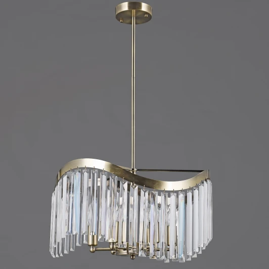 IL3475-6PSQ-25AB ELITE Подвесная люстра хрустальная на штанге ILLUMICO IL3475-6PSQ-25AB ELITE