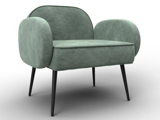 132443 Кресло Лига-086 (Фанера/Металл/Велюр/Зеленый) Лига Диванов 132443