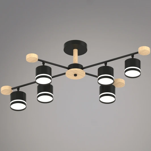 78730-0.3-06 GX53 BK+WOOD Потолочная люстра на штанге Reluce 78730-0.3-06 GX53 BK+WOOD