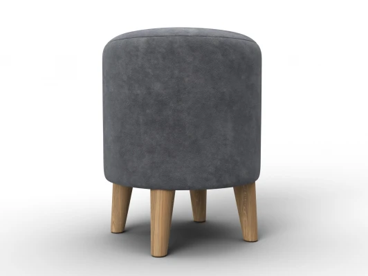 132491 Пуф 002 (ДСП,Фанера/Дерево/Велюр/Темно-серый) Лига Диванов 132491