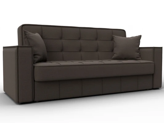 129831 Диван-книжка Лига-068 (ДВП,Дерево/Пластик/Рогожка/Коричневый) Лига Диванов 129831