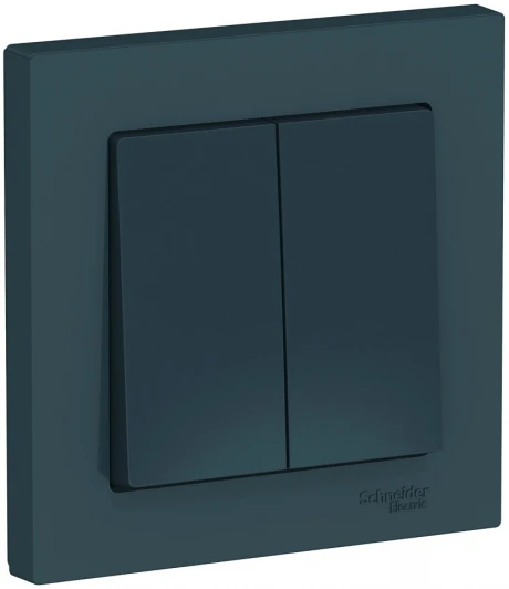 ATN000852 Выключатель встраиваемый двухклавишный (изумрудный) Systeme Electric AtlasDesign ATN000852