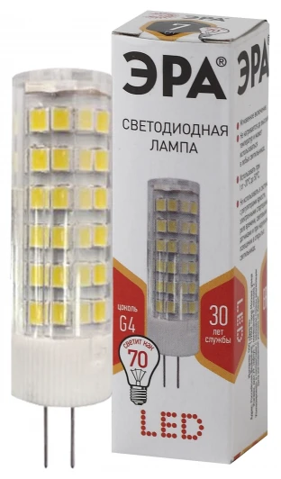 LED JC-7W-220V-CER-827-G4 Лампочка светодиодная G4 7W ЭРА LED JC-7W-220V-CER-827-G4