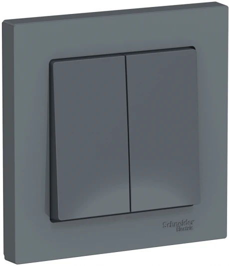 ATN000752 Выключатель встраиваемый двухклавишный (грифель) Systeme Electric AtlasDesign ATN000752
